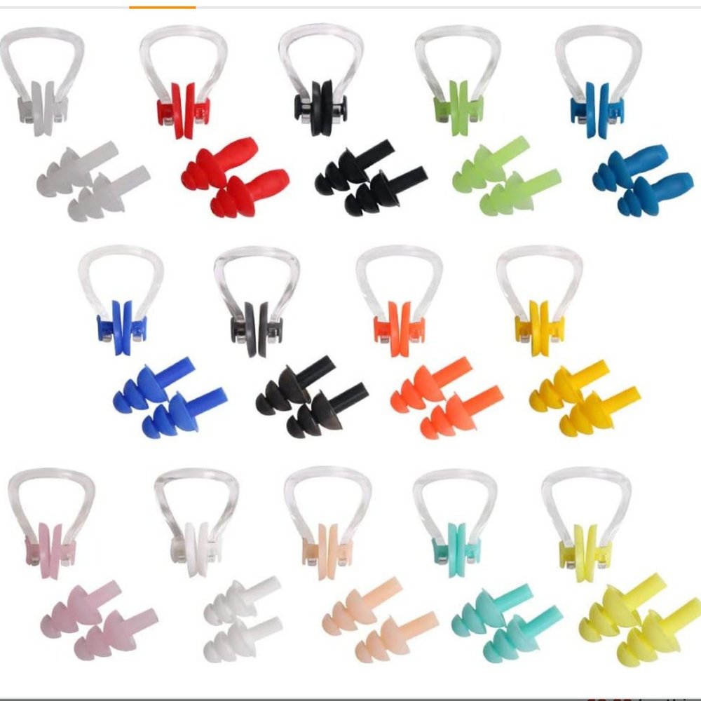 Silicone Ear Plugs & Nose Clips (14 Sets)